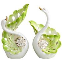 Bone Porcelain Decoration for home decoration white and green Set