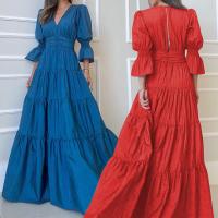 ポリエステル ワンピースドレス 単色 選択のためのより多くの色 一つ