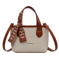 PU Leather with silk scarf & Easy Matching Handbag attached with hanging strap Lichee Grain PC