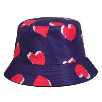 Polyester Concise & Easy Matching Bucket Hat sun protection printed heart pattern PC