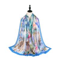 Polyester Women Scarf can be use as shawl & sun protection & thermal printed PC