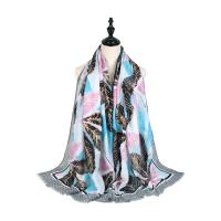 Mixed Fabric Women Scarf dustproof & can be use as shawl & sun protection printed leaf pattern PC