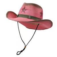 Paja Pasarela sombrero de paja, rosado,  trozo
