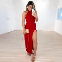 Polyester Waist-controlled One-piece Dress side slit PC
