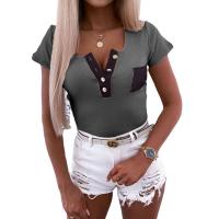 Spandex & Polyester Plus Size Women Short Sleeve T-Shirts & loose PC