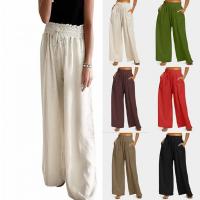 Polyester High Waist Women Long Trousers & loose Solid PC