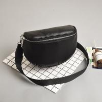 PU Leather Saddle Crossbody Bag soft surface black PC