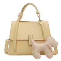 PU Leather Easy Matching Handbag with hanging ornament & attached with hanging strap PC