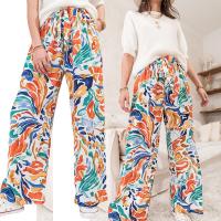 Polyester Wide Leg Trousers Women Long Trousers printed PC