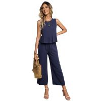 Viscose Fiber Women Casual Set slimming & two piece Long Trousers & top Solid Set
