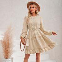 Polyester lace One-piece Dress & loose & breathable Solid PC