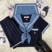 Polyester Frauen Sailor Kostüm, Navy Blue,  Festgelegt