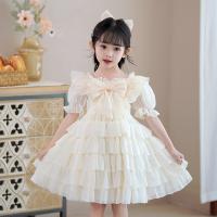 Polyester Princess Girl One-piece Dress  champagne PC