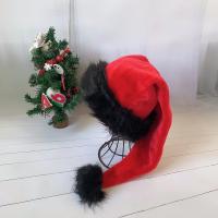 Polyester Chapeau de Noël rouge et noir pièce