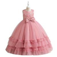 Polyester Princess Girl One-piece Dress pink PC