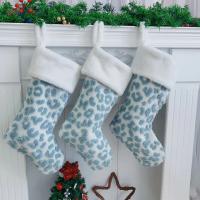 Polyester Kerstdecoratie sokken Leopard Blauwe stuk