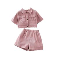 Polyester Girl Clothes Set & two piece Pants & top patchwork Set