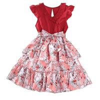 Polyester Slim Girl Clothes Set & two piece skirt & top Set