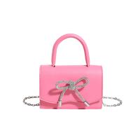 PU Leather Easy Matching Handbag attached with hanging strap bowknot pattern PC