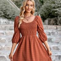 Polyester Waist-controlled & Soft One-piece Dress & loose Solid PC