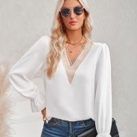 Polyester Soft Women Long Sleeve Blouses & loose & breathable Solid PC