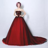 ポリエステル ロングイブニングドレス 単色 赤 一つ