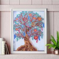 Canvas & Resin Rhinestones DIY Diamond Painting for home decoration & without frame handmade tree pattern PC