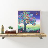 Canvas & Resin Rhinestones DIY Diamond Painting for home decoration & without frame handmade tree pattern PC