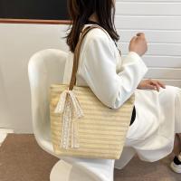Straw with silk scarf & Easy Matching Woven Shoulder Bag Solid PC