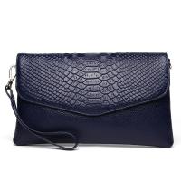 Leather Envelope Clutch Bag attached with hanging strap crocodile grain PC