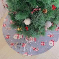 Polyester Christmas Tree Skirt luminated & christmas design  gray PC