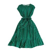 Polyester Waist-controlled One-piece Dress slimming dot : PC
