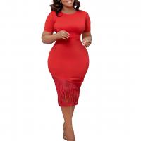 Lace & Polyester Slim & Plus Size Sexy Package Hip Dresses patchwork Solid PC