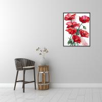 Canvas & Resin Rhinestones DIY Diamond Painting for home decoration & without frame handmade floral PC