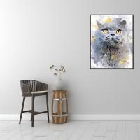 Canvas & Resin Rhinestones DIY Diamond Painting for home decoration & without frame handmade Cats PC