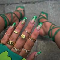 ABS Fake Nails twenty four piece green Set