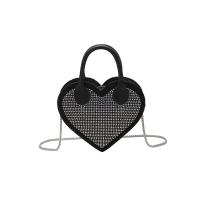 PU Leather Easy Matching Handbag with chain & with rhinestone heart pattern PC