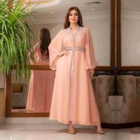 Polyester long style Middle Eastern Islamic Muslim Dress & with belt iron-on Solid PC