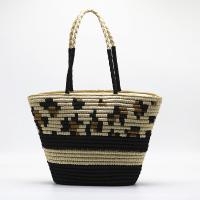 Paper Beach Bag & Weave Shoulder Bag large capacity black PC