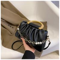 PU Leather Pleat & Easy Matching Handbag attached with hanging strap PC