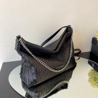 Polyester Easy Matching Crossbody Bag with chain & large capacity striped black PC