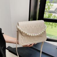 PU Leather Easy Matching Crossbody Bag attached with hanging strap Plastic Pearl PC