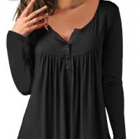 Polyester Plus Size Women Long Sleeve T-shirt & loose PC
