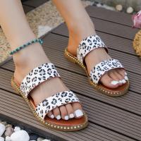 Synthetic Leather Slipper & anti-skidding & breathable leopard white Pair