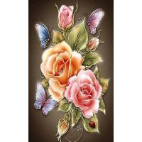 Canvas & Resin Rhinestones DIY Diamond Painting for home decoration & without frame handmade floral PC