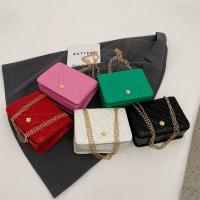 PU Leather Box Bag Crossbody Bag with chain Argyle PC