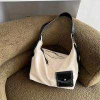 PU Leather & Canvas Crossbody Bag soft surface PC