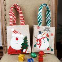 リネン & 接着性布 クリスマスギフトバッグ 選択のための異なるパターン 一つ
