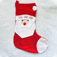 Non-Woven Fabrics Christmas Decoration Stocking christmas design red and white PC