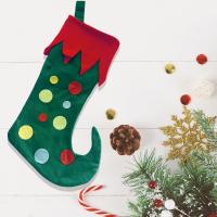 Tissus non tissés Chaussettes de décoration de Noël Vert pièce